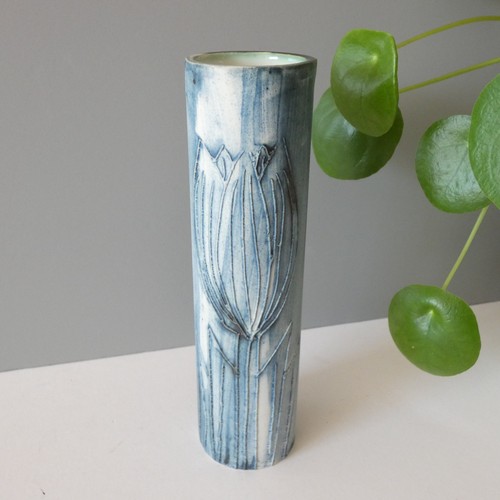 Carn studio pottery vase blue - studio,