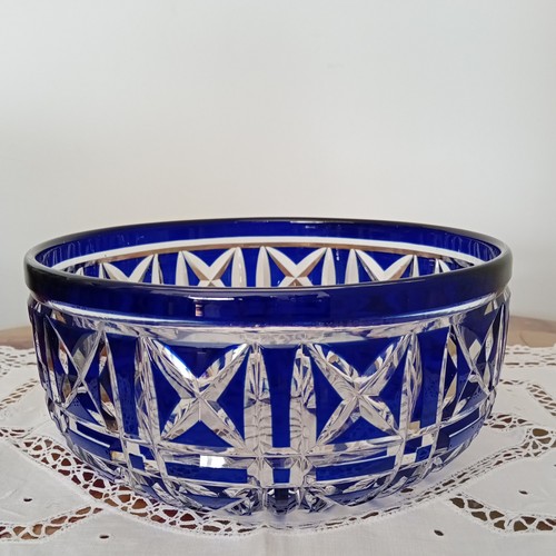 Vintage crystal bowl with - vintage,