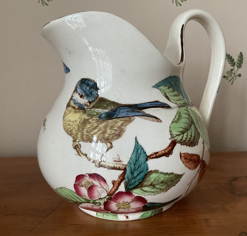 Antique jug hand - jug, decorated